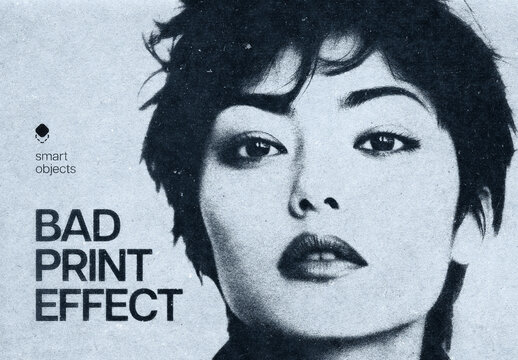 Bad Print Photo Effect Mockup