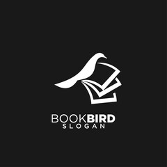 White Bird and Open Books Logo Design Symbolizing Knowledge, Education, and Freedom of Learning