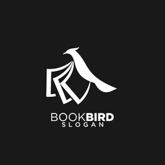 Book Bird Minimalist Logo Design Symbolizing Education, Knowledge, and Freedom of Learning