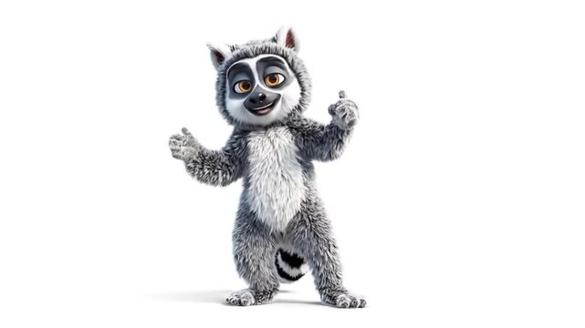 3d model of lemur cartoon character