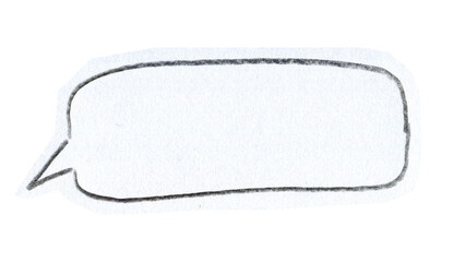 Naklejka premium Horizontal White Speech Bubble. Paper empty blank Chat element for Scrapbook and Collages design