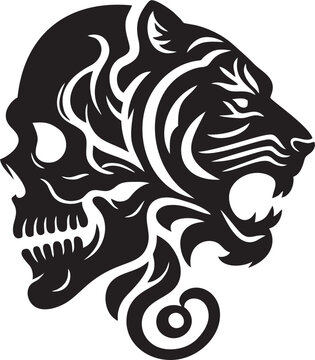 Lion Skull Tattoo Silhouette.eps