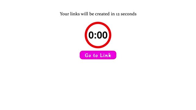 Countdown timer link generator with 12-second wait and clickable button on white background.