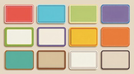 Colorful Rectangle Frames Collection on Soft Background