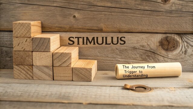 Wooden Blocks Showing Stimulus and Journey to Understanding