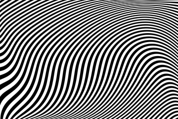 Wavy Lines Black and White Pattern. Abstract Striped Textured Background. 