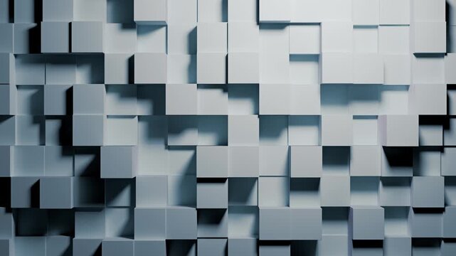 Architect Explores Tessellated Facade Pattern. Study Of Modular Wall With Dynamic Depth And Shadow