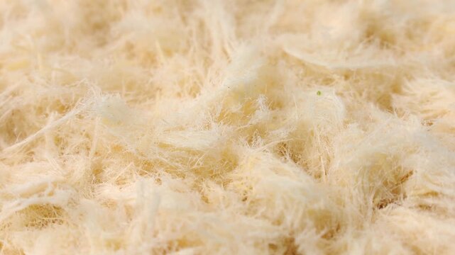 Turkish cotton Candy Sade Pismaniye texture circle rotation close up