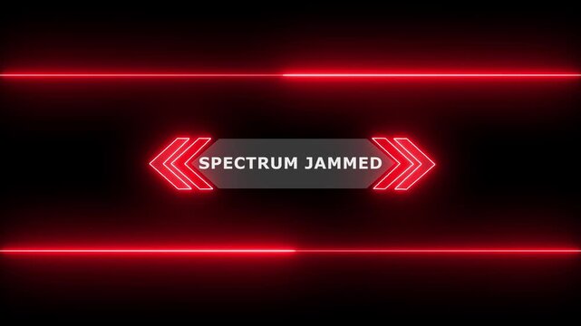 Animation of Callout, HUD UI elements on black color background. Animation of HUD elements with text "Spectrum Jammed". Callout futuristic hud animation digital white six pack on the black screen 4K