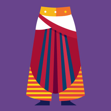 Colorful Traditional Lungi Garment Illustration