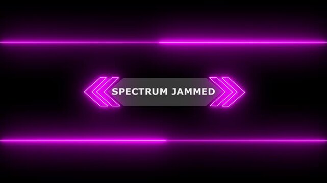 Animation of Callout, HUD UI elements on black color background. Animation of HUD elements with text "Spectrum Jammed". Callout futuristic hud animation digital white six pack on the black screen 4K