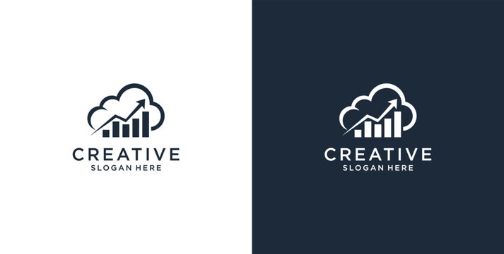 Cloud based finance logo with template