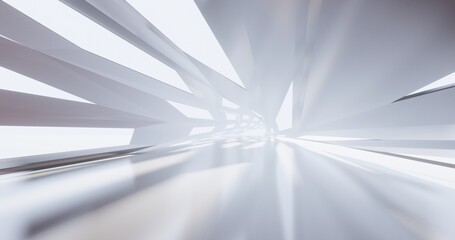 Fototapeta premium Futuristic abstract background crystal arched interior 3d render