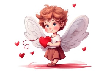 Obraz premium Cartoon cupid valentine's day representation.