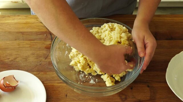 Woman making shortbread in the kitchen
