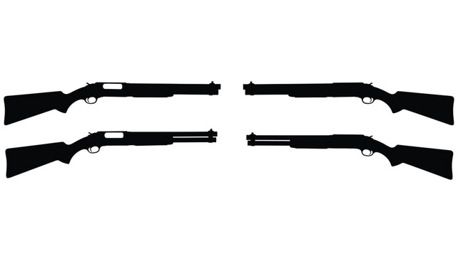 Black silhouettes of two shotguns displayed in a repeating pattern silhouette