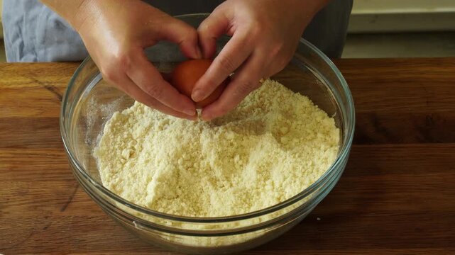 Woman making shortbread in the kitchen
