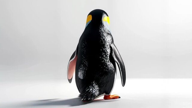 Penguin Standing on White Background.