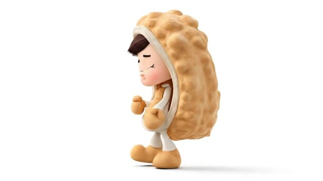 3d model of peanut cartoon character