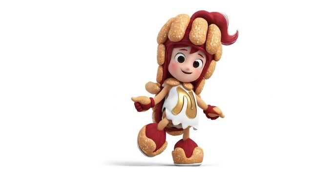 3d model of peanut cartoon character