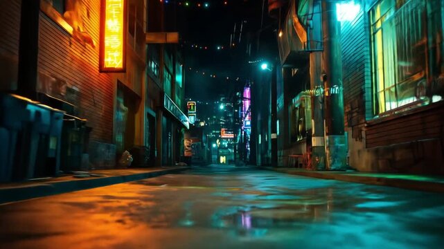 night view of the neon city