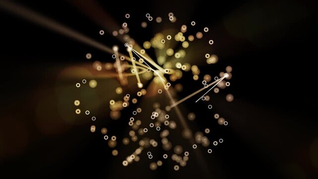 Fanciful Neural Network Model.
Seamlessly looping animation of a rotating spherical network made of glowing nodes connected by dynamic lines.