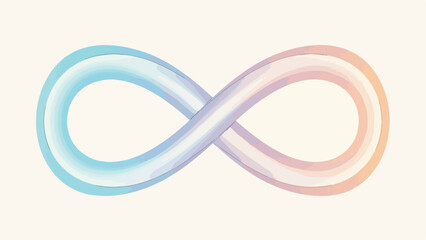 Naklejka premium A watercolor-style infinity symbol with pastel colors
