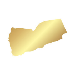 Obraz premium Flat Gold Yemen Simple Map Banner Background