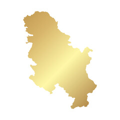 Obraz premium Flat Gold Serbia Simple Map Banner Background