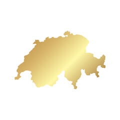 Obraz premium Flat Gold Switzerland Simple Map Banner Background
