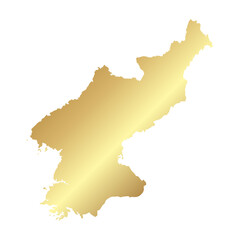 Fototapeta premium Flat Gold North Korea Simple Map Banner Background