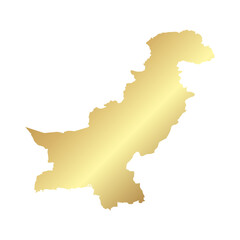 Flat Gold Pakistan Simple Map Banner Background