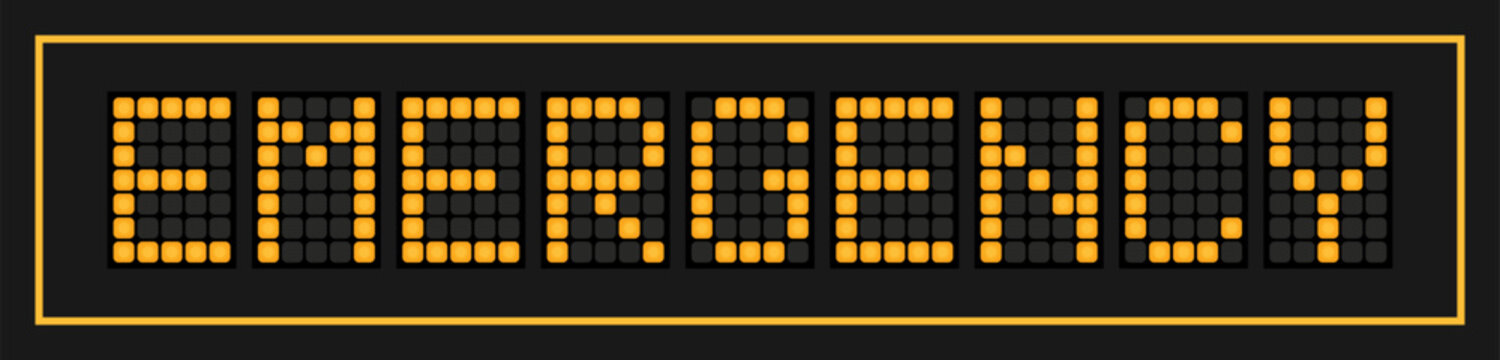 Orange color led banner in word emergency on black background