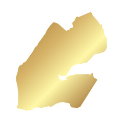 Flat Gold Djibouti Simple Map Banner Background