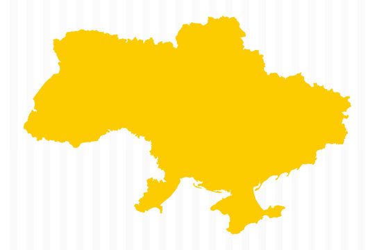 High Quality Yellow Ukraine Map