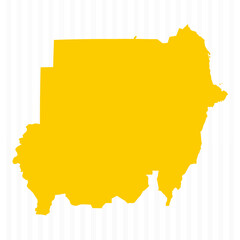 High Quality Yellow Sudan Map