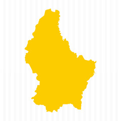 High Quality Yellow Luxembourg Map