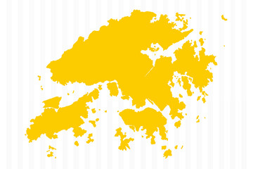 Obraz premium High Quality Yellow Hong Kong Map