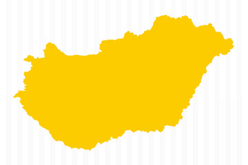 High Quality Yellow Hungary Map