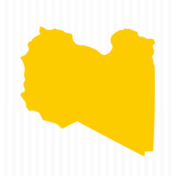 High Quality Yellow Libya Map