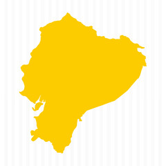 Obraz premium High Quality Yellow Ecuador Map