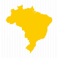 Obraz premium High Quality Yellow Brazil Map