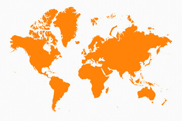 Orange Simple Map of the World Country