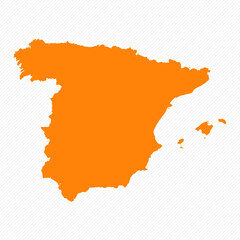 Obraz premium Orange Simple Map of Spain Country