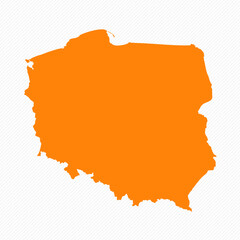 Obraz premium Orange Simple Map of Poland Country