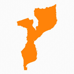 Fototapeta premium Orange Simple Map of Mozambique Country