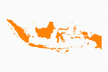 Obraz premium Orange Simple Map of Indonesia Country