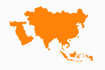 Obraz premium Orange Simple Map of Asia Country