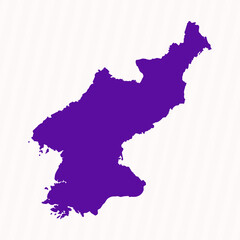 Obraz premium Purple Editable North Korea Simple Map