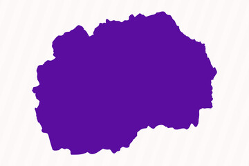 Obraz premium Purple Editable Macedonia Simple Map